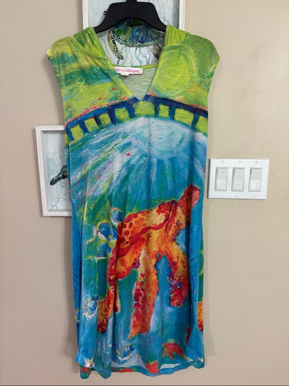 Leoma Lovegrove Colorful turtle Print Sundress/ cover up - Multi